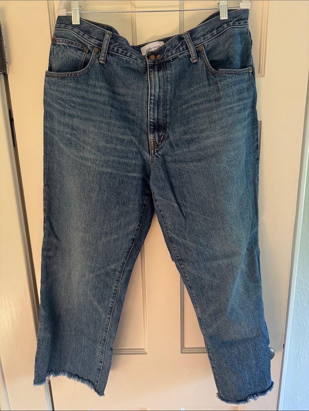 Madewell x Alexa Chung Cropped Boyfriend Blue Denim Jeans